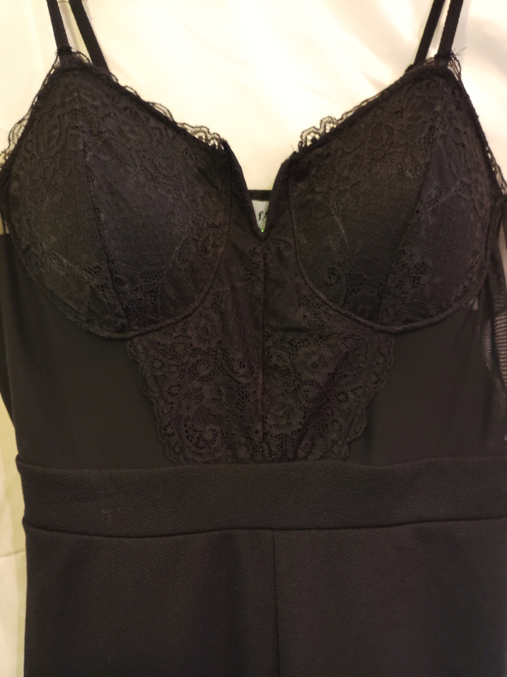 Forever 21 Black Lace-Trim Pantsuit